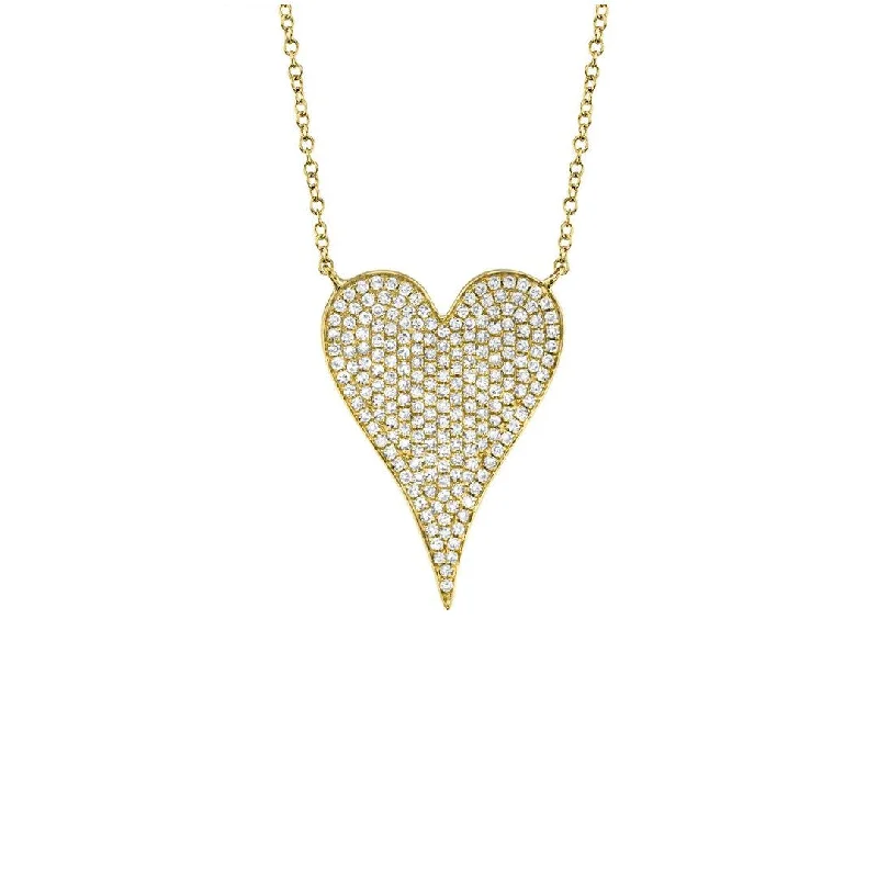 modern elevated chain necklace-0.43 ctw Diamond Heart Necklace