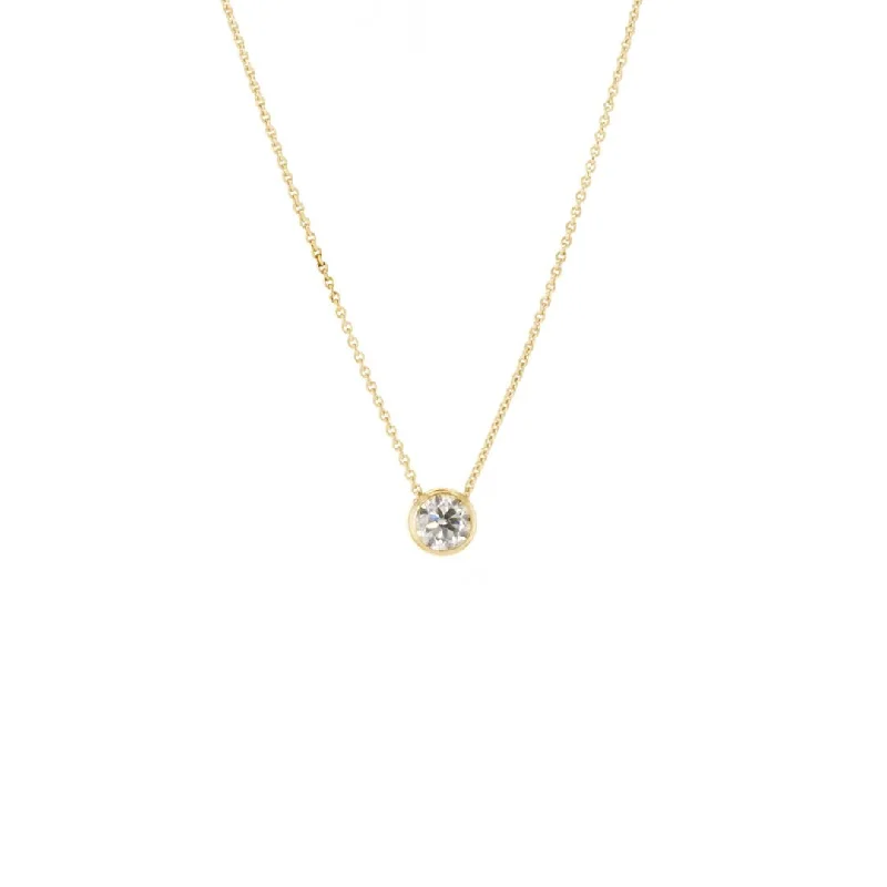 distressed gold stack necklace-18" 0.61 ct Diamond Solitaire Pendant Necklace | 10270562