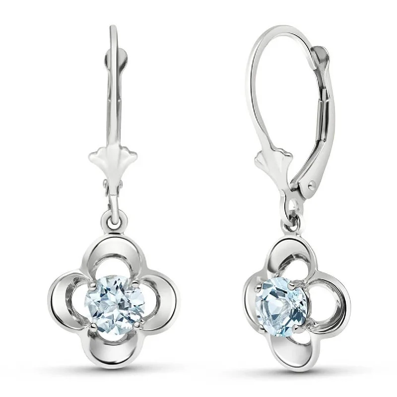 radiant-cut topaz earrings-1.1 Carat 14K Solid White Gold Until We Meet Aquamarine Earrings