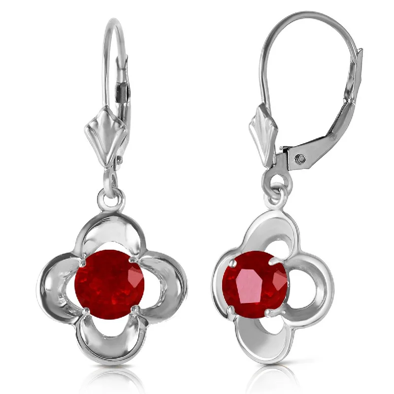 nature-themed twig ridge earrings-1.1 Carat 14K Solid White Gold Wonderfully Made Ruby Earrings