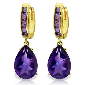 artisan-crafted niobium earrings-13.2 Carat 14K Solid Yellow Gold Dramatique Amethyst Earrings