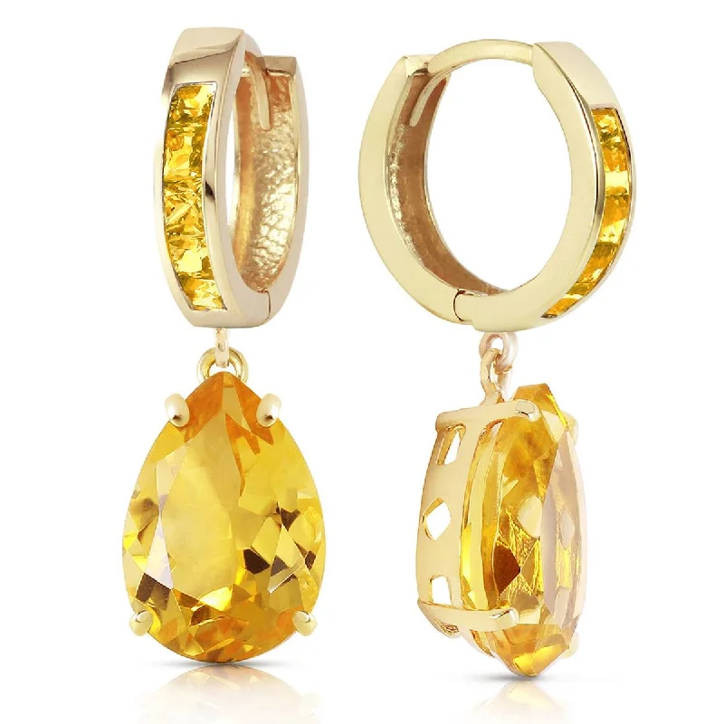 polished silver tier earrings-13.2 Carat 14K Solid Yellow Gold Dramatique Citrine Earrings