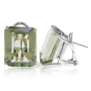 bold emerald peak ridge earrings-13 Carat 14K Solid White Gold Told You So Green Amethyst Earrings