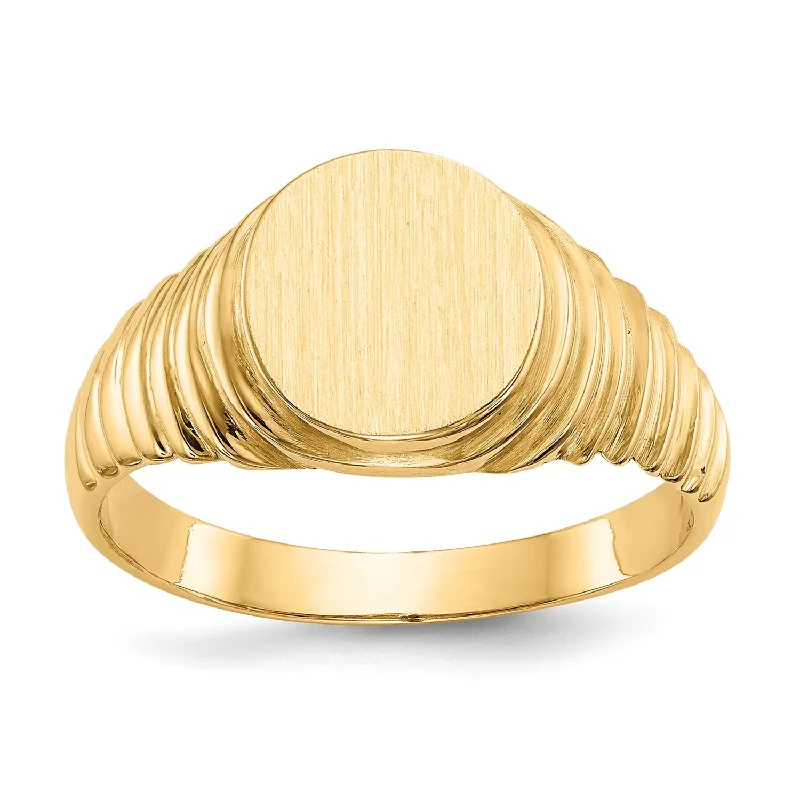 14KT Yellow Gold 10.5X9.5MM Signet Ring; Size 9