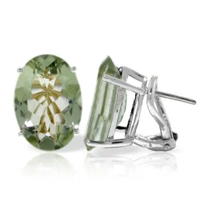 adjustable cedar crest earrings-15.1 Carat 14K Solid White Gold You Were Right Green Amethyst Earrings