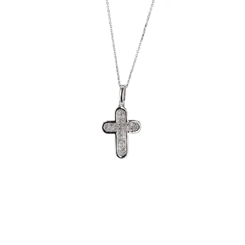 modern sleek crest ridge necklace-18" 0.20 ctw Diamond Cross Pendant Necklace | M10278602