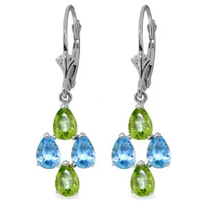 vintage-inspired malachite earrings-4.5 Carat 14K Solid White Gold Spring Starts Here Topaz Peridot Earrings