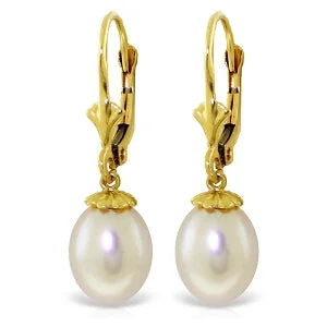 inscribed lineage stud earrings-8 Carat 14K Solid Yellow Gold Deception Pearl Earrings