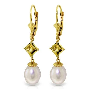 inscribed forever stud earrings-9.5 Carat 14K Solid Yellow Gold Glitterati Pearl Earrings