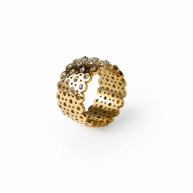 minimalist slope peak ring-Amalfi Stone Ring - Gold