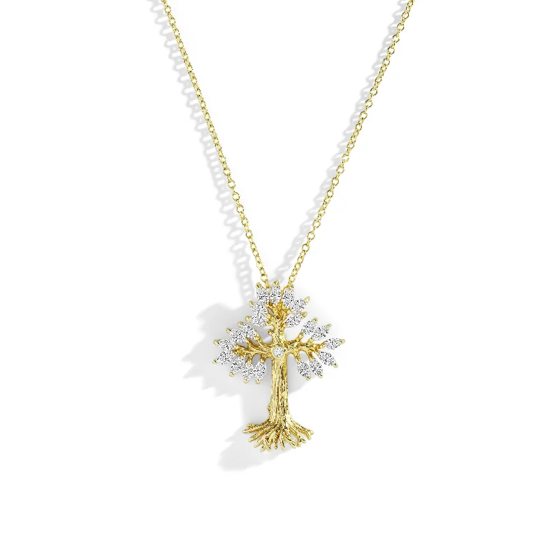 dainty twig chain necklace-Armenian Tree of Life 25mm Cross Pendant Necklace with Diamonds