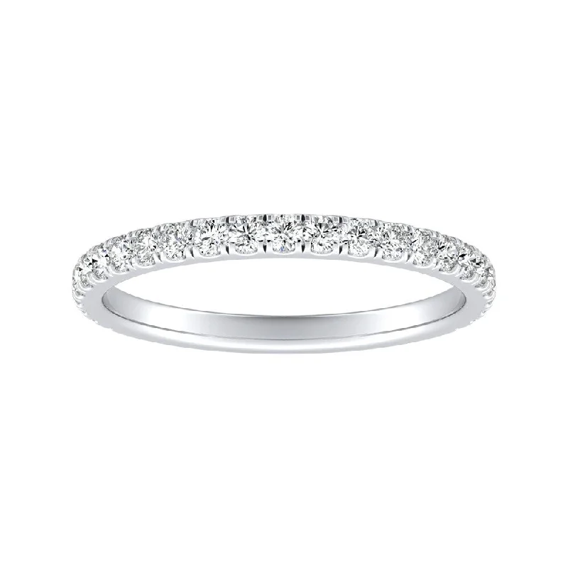 minimalist apex ridge ring-Auriya 1/3ctw Stackable Diamond Wedding Band Platinum