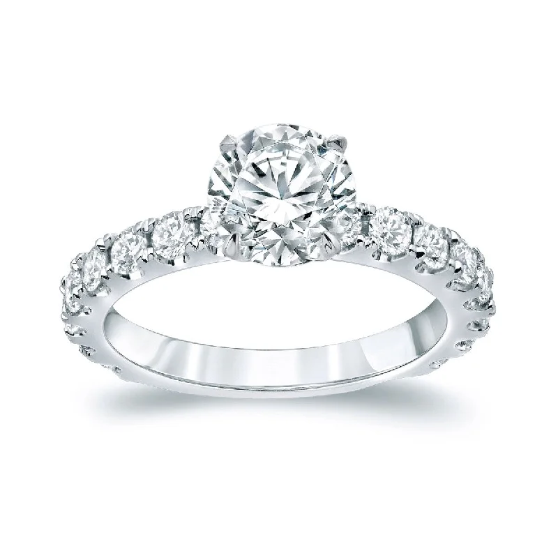 inscribed tradition ring-Auriya Platinum Classic 2 1/2ctw Round Diamond Engagement Ring Certified (H-I, SI1-SI2)