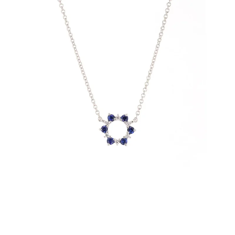 inscribed dynasty chain necklace-18" Blue Sapphire & Diamond Stationary Pendant Necklace | M10269092