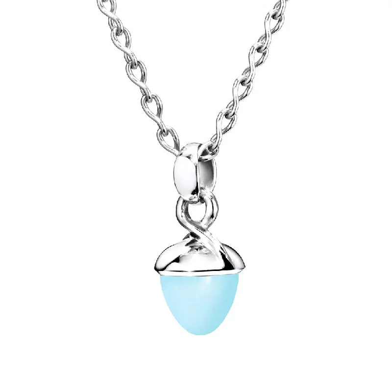 modern contoured chain necklace-Chalcedony Pendant | 10260198