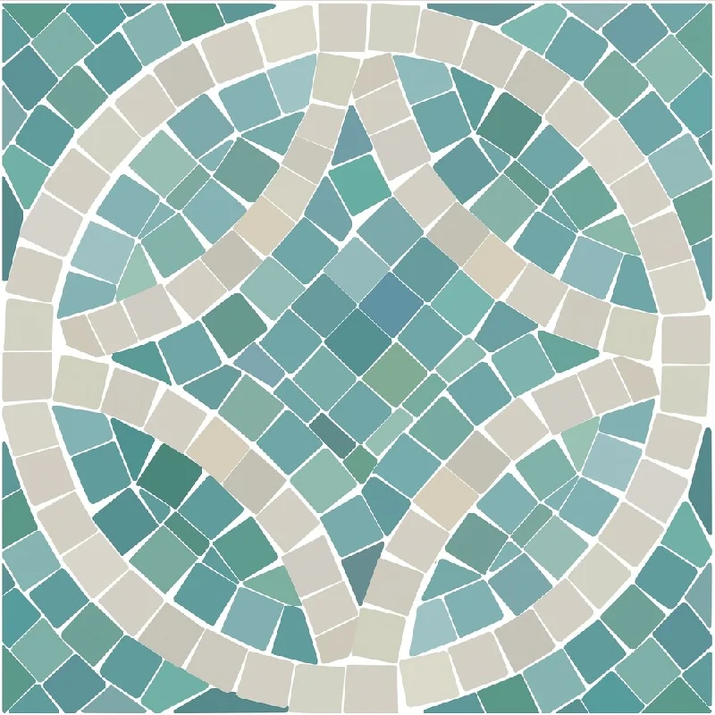 minimalist crest summit ring-Con-Tact Brand Floor Adorn Adhesive Decorative and Removable Vinyl Floor Appliques, Seaglass Mosaic, 12"x12", Set of 36