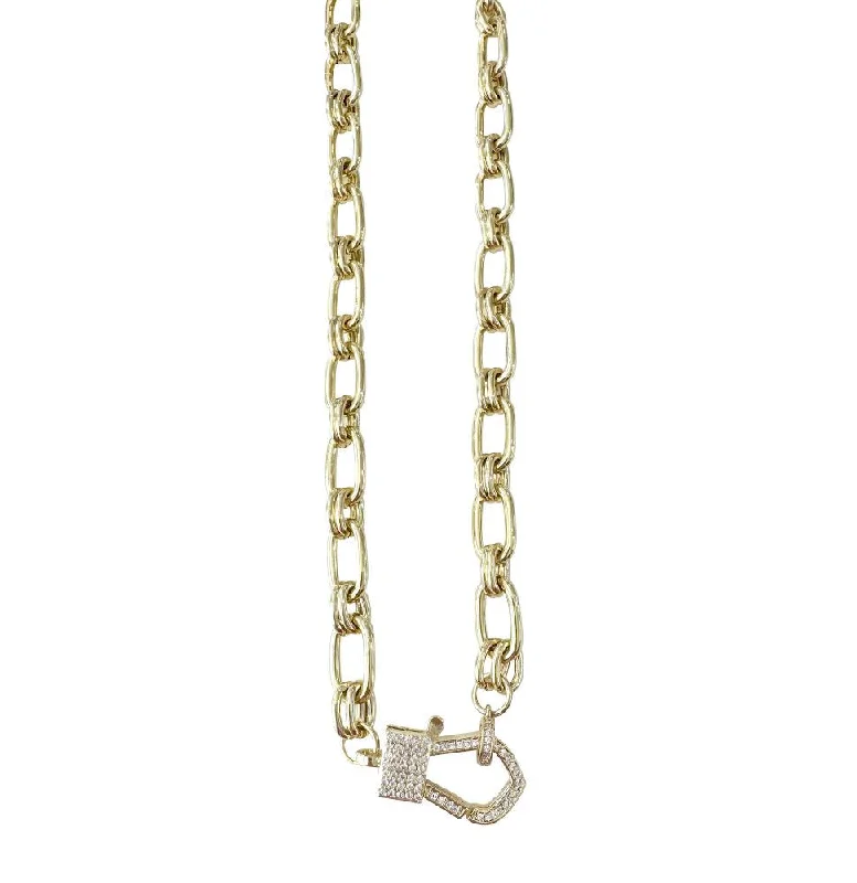 modern contoured chain necklace-Deon Necklace- Gold & Silver