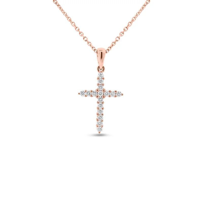 adjustable steel choker necklace-Diamond Classic Cross Pendant