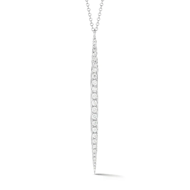 modern sleek summit crest necklace-Diamond Dagger Pendant Necklace