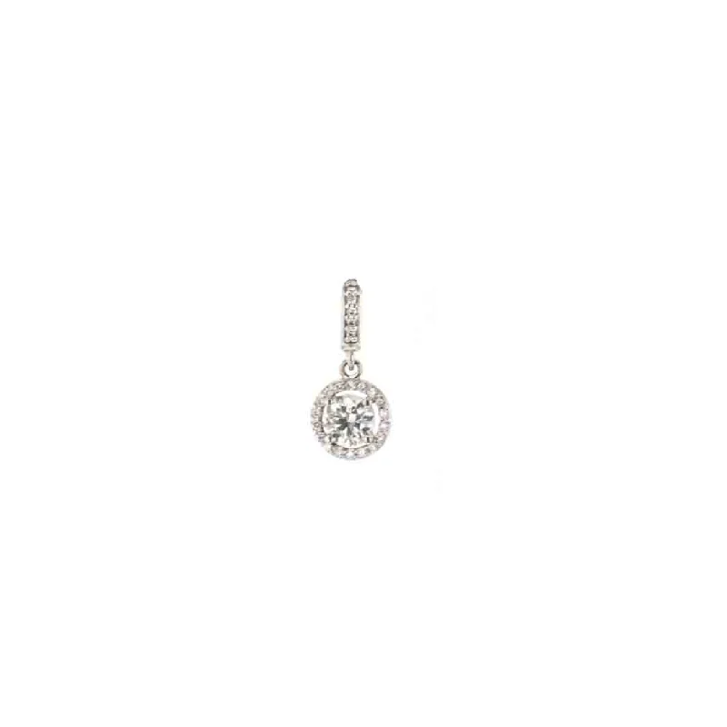 vintage-inspired sunstone necklace-0.53 ct Diamond Halo Solitaire Pendant | 10161290