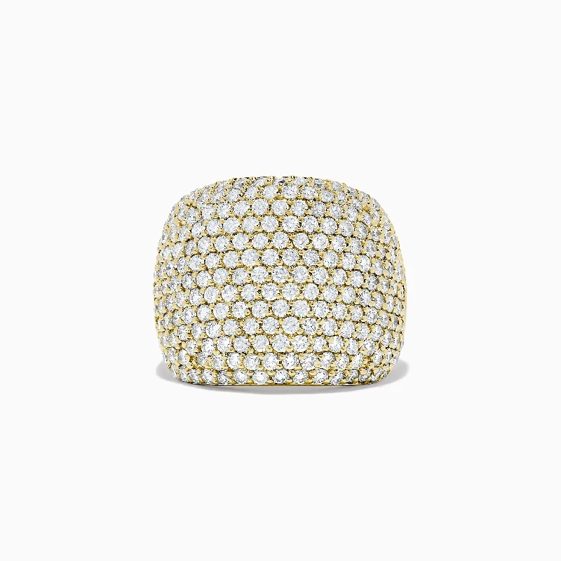 art deco aventurine ring-D'Oro 14K Yellow Gold Diamond Pave Ring, 2.41 TCW