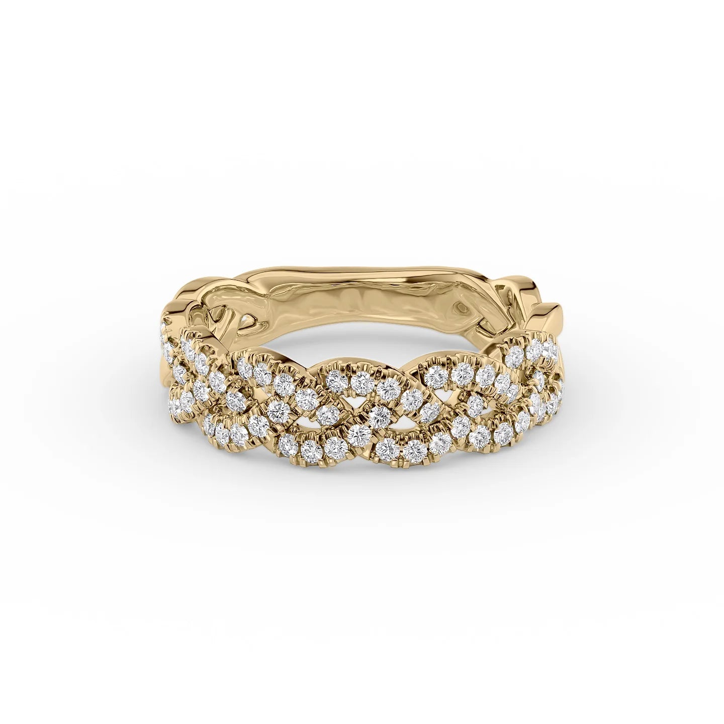 bohemian summit peak ring-Pave Braided