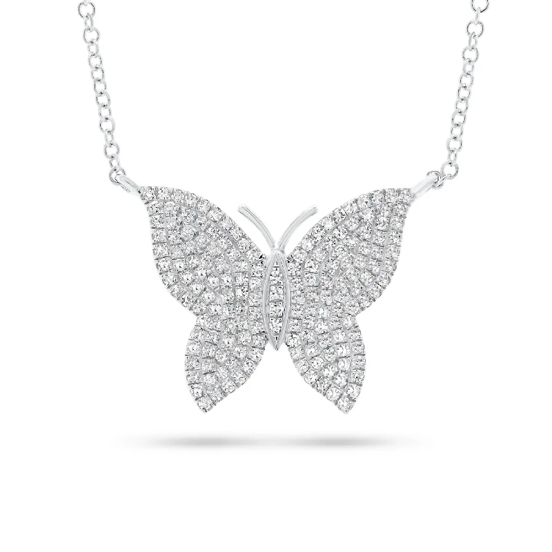 bold emerald peak ridge necklace-Single Cut Butterfly Necklace