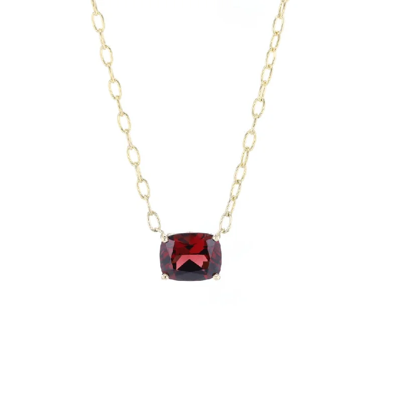 art deco agate necklace-Garnet Paper Clip Necklace