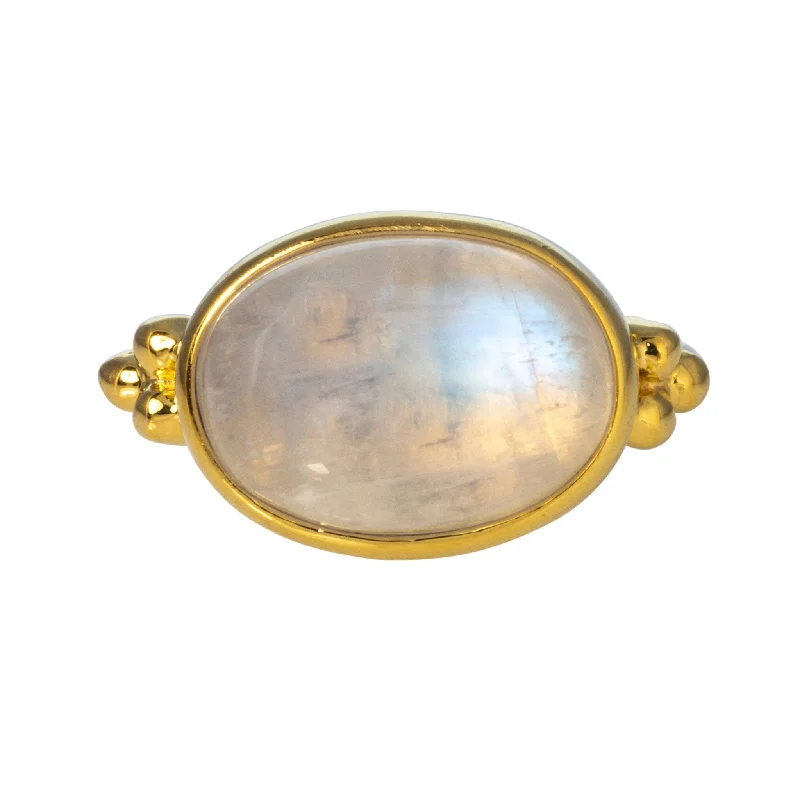 adjustable cedar crest ring-Mazza Moonstone 14K Yellow Gold Capri Ring