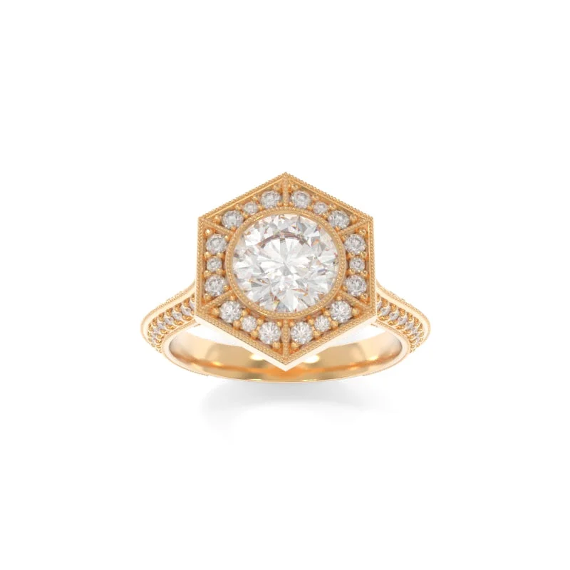 modern tiered topaz ring-Octavia Ring Round H&A