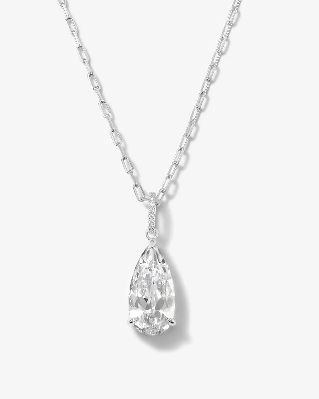 eight-stone drop necklace-Smith Necklace - Silver|White Diamondettes