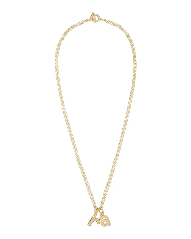 modern sculpted chain necklace-The Puffy Initial Necklace