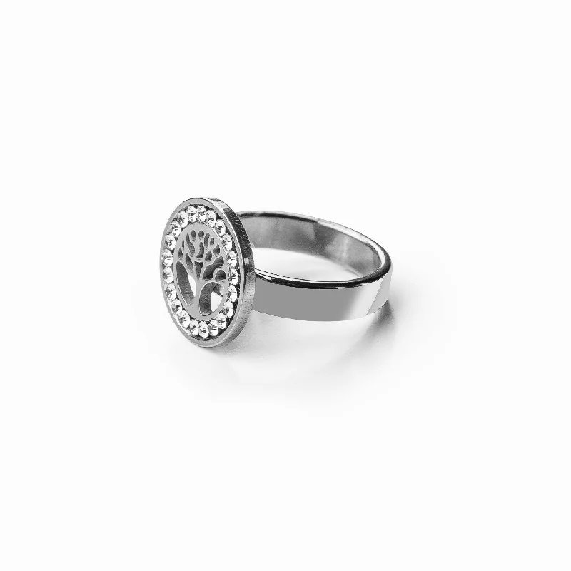 bold ruby peak ridge ring-Tree Of Life Ring - Silver