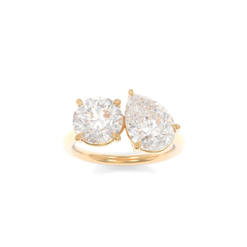 modern sleek crest ridge ring-Valentina Ring Round