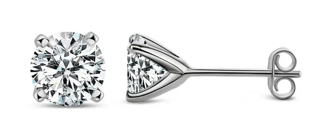 vintage-style sunstone earrings-1.44 Carat 14k White Gold Lab Diamond Stud Earrings