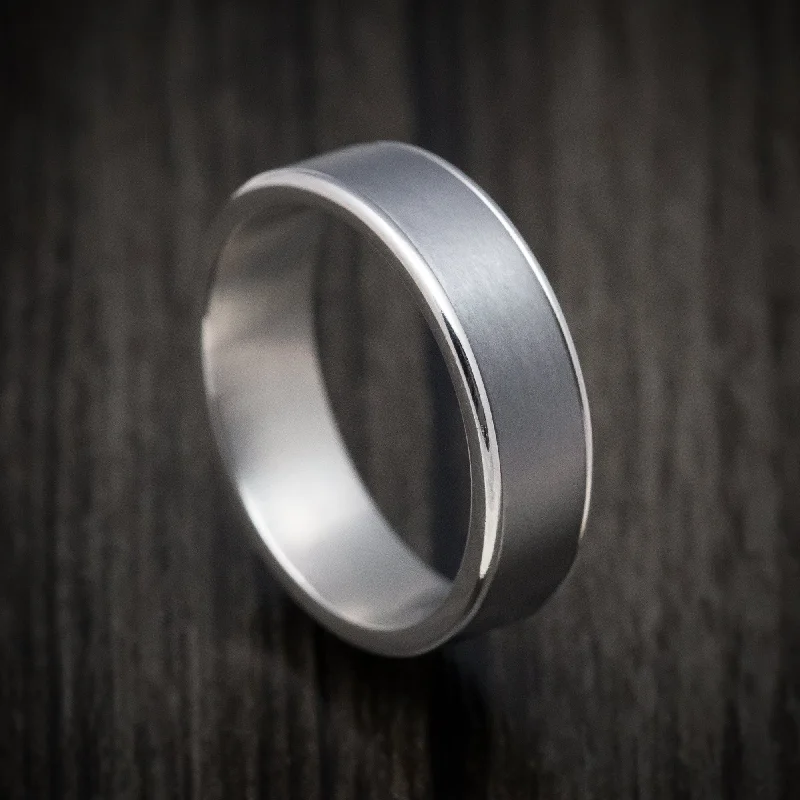 nature-themed summit ridge ring-14K White Gold and Tantalum Mens Ring