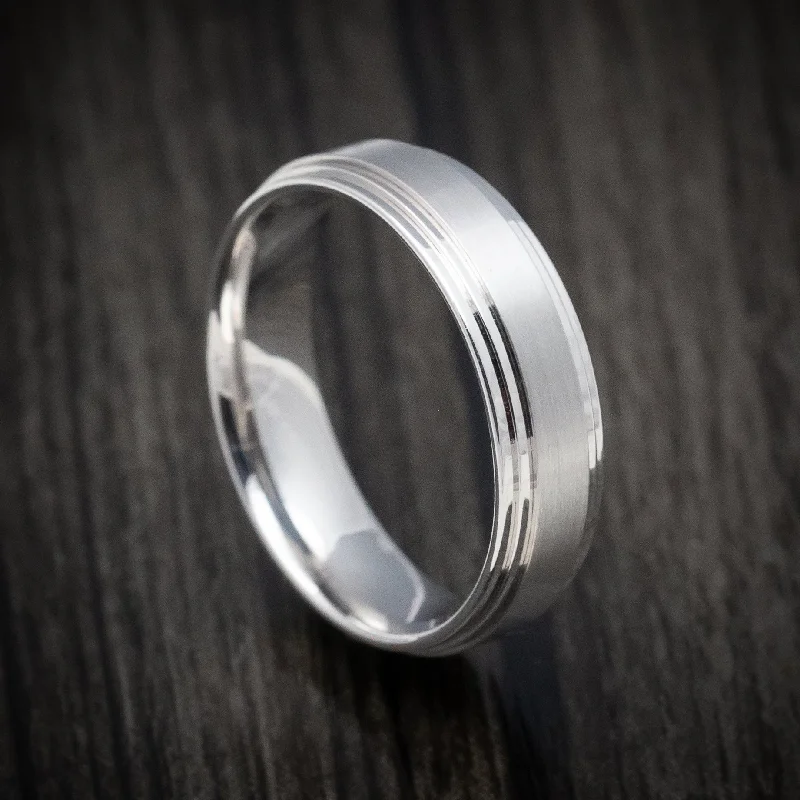 adjustable cedar crest ring-14K White Gold Classic Wedding Men's Band