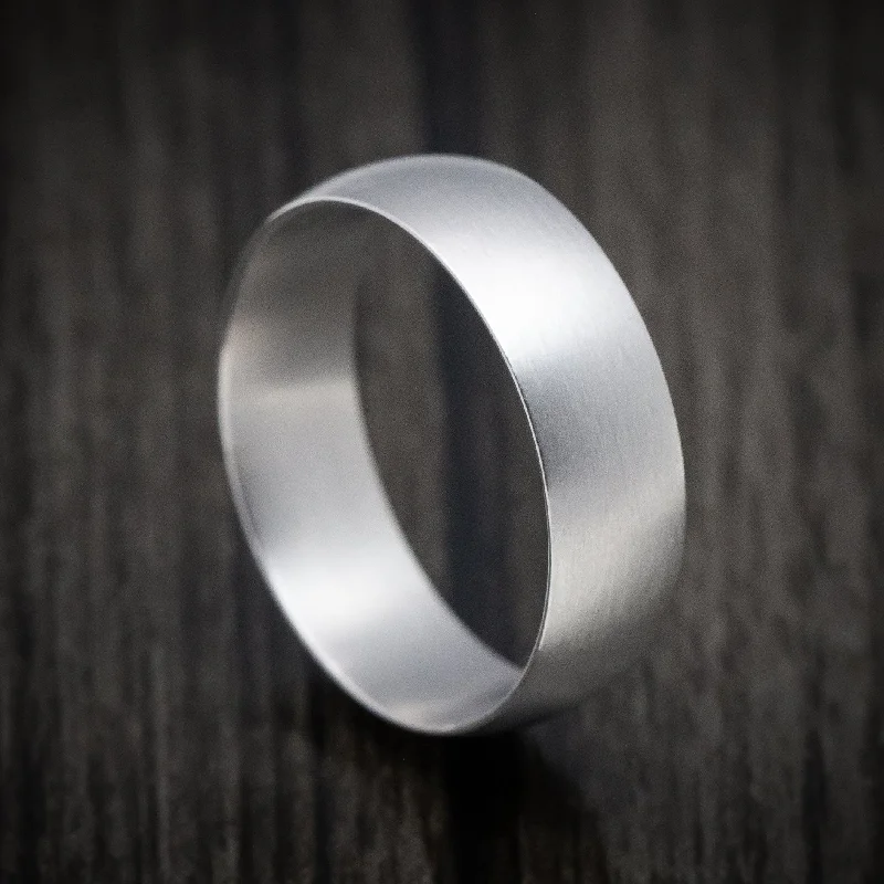 minimalist summit peak ring-14K White Gold Domed Classic Wedding Men's Band