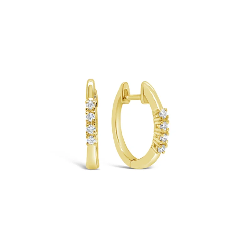 minimalist apex peak earrings-Diamond Hoops 1/10 CT