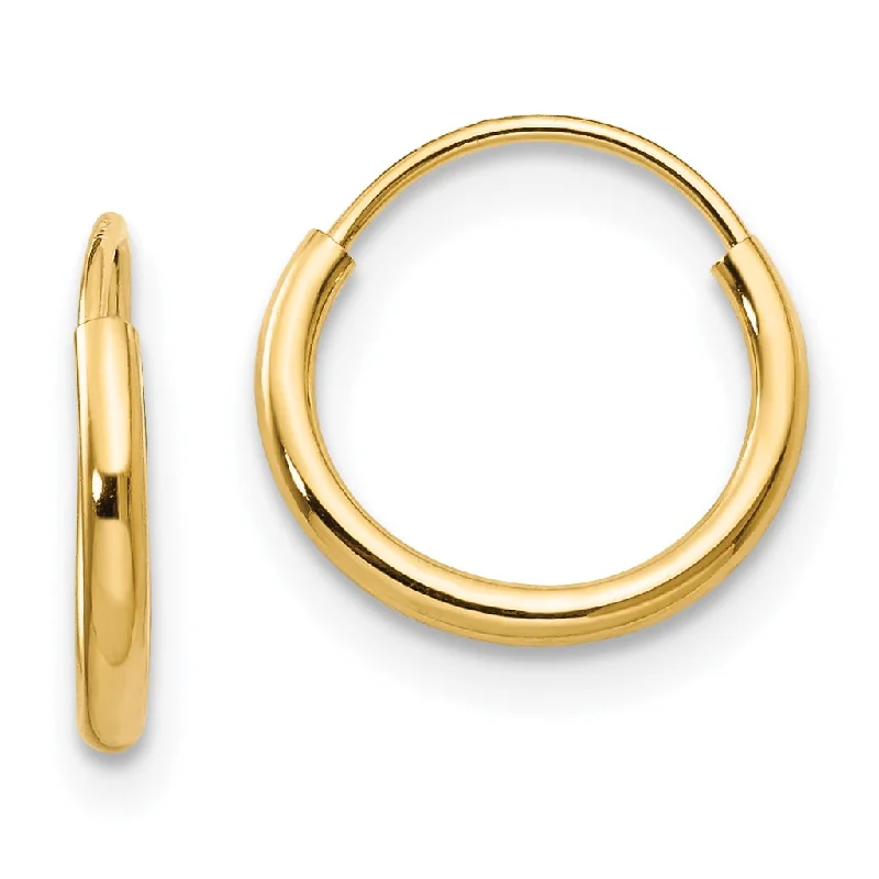 minimalist apex ridge earrings-14KT Yellow Gold 8MM Endless Hoop Earrings