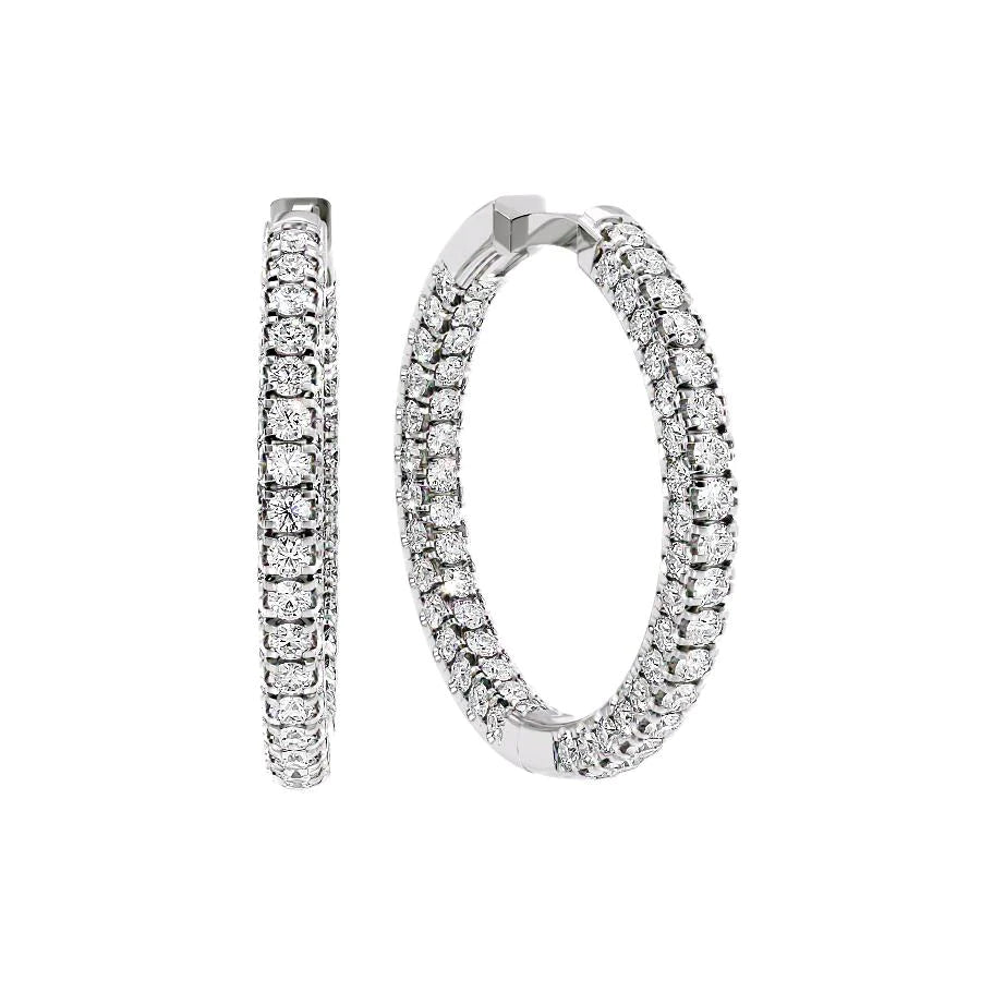 inscribed unity stud earrings-20mm 3D Pave Hoops