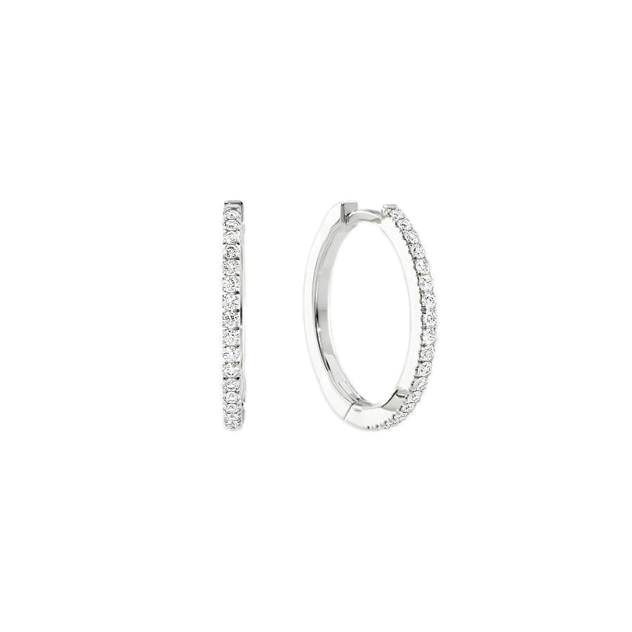 modern tiered topaz earrings-20mm Pave Hoops