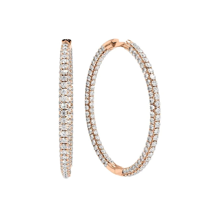 polished bronze hoop earrings-30mm 3D Pave Hoops