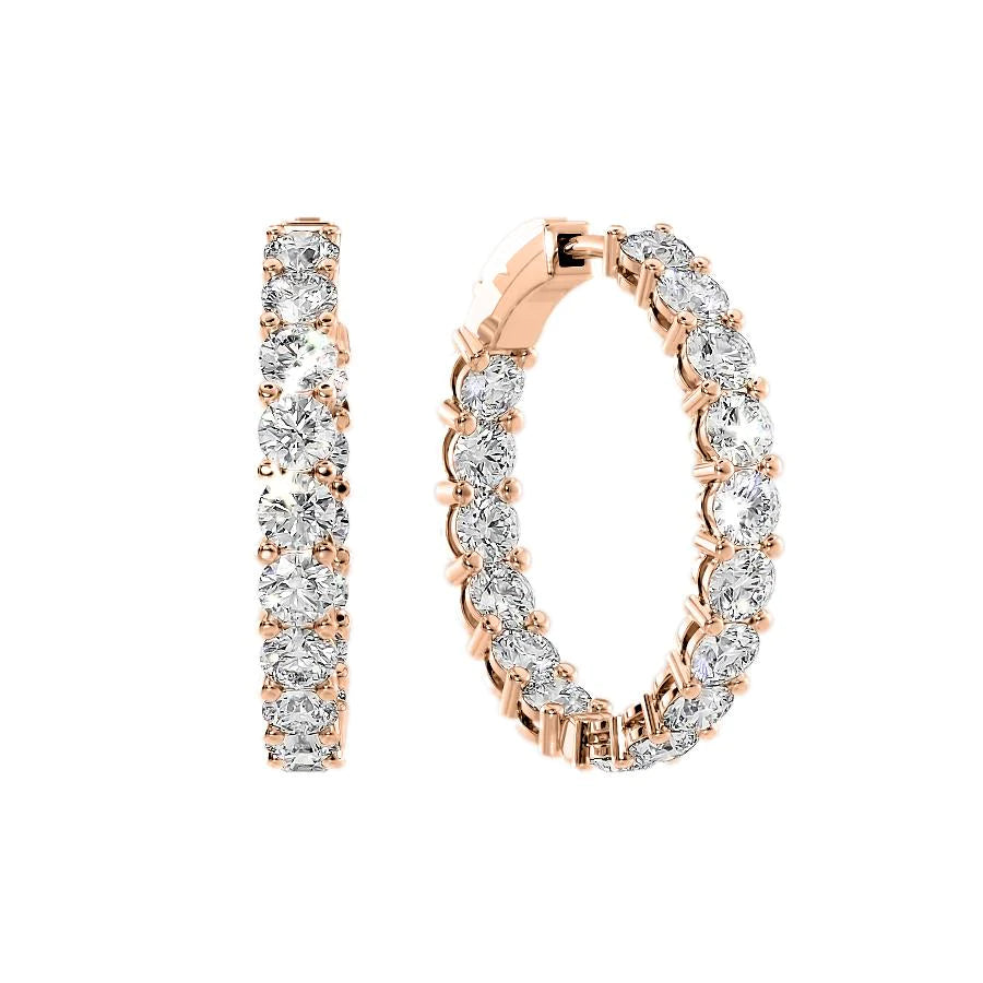 modern sleek apex peak earrings-30mm Eternity Pave Hoops