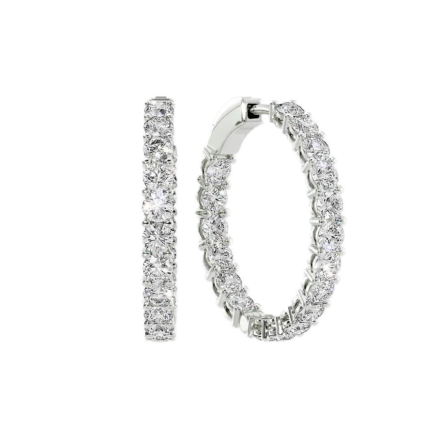 dazzling trillion-cut stud earrings-30mm Eternity Pave Hoops