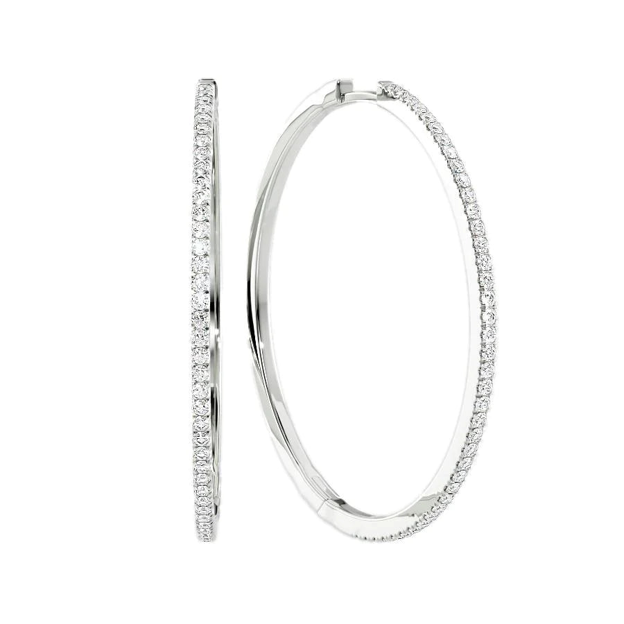 modern tiered moonstone earrings-40mm Pave Hoops