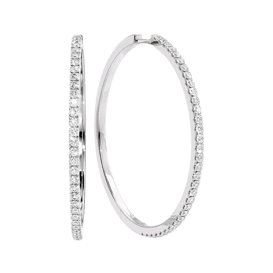 inscribed lineage stud earrings-40mm Pave Hoops