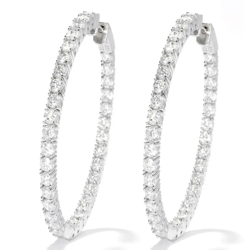 artisan-crafted niobium earrings-925 Sterling Silver White Natural Zircon Hoop Earrings