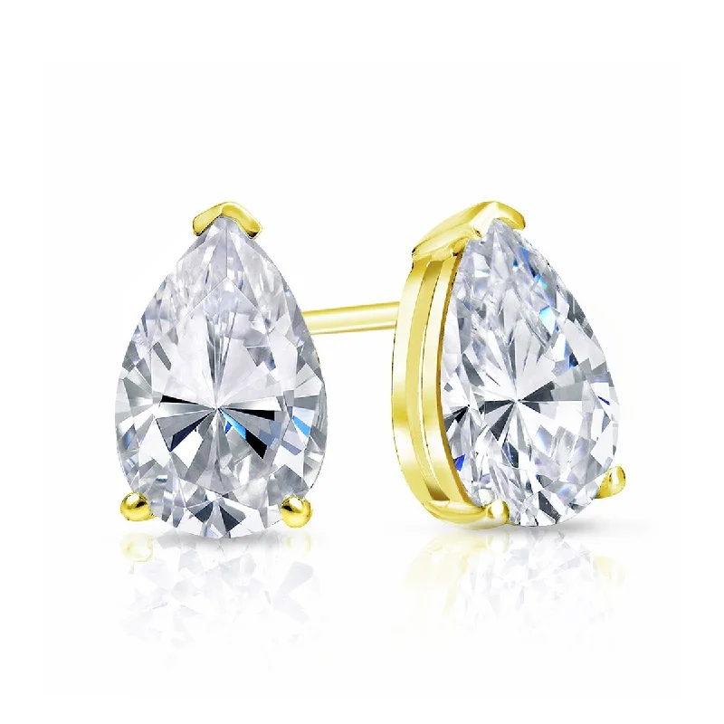 vintage-inspired sunstone earrings-Auriya 14k Gold 2ctw Pear Shape Diamond Stud Earrings (I-J, I1-I2)