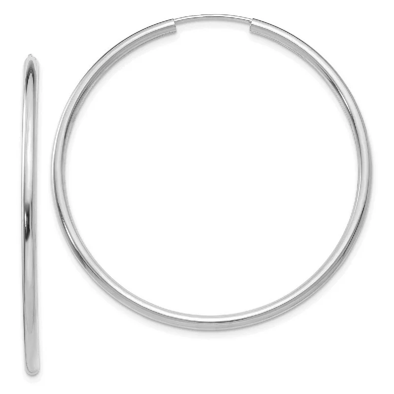 modern sleek apex peak earrings-Curata 14k White Gold 41x2mm Polished Endless Hoop Earrings